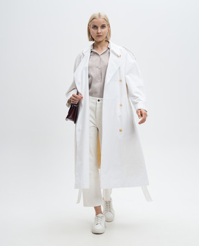 The Row White double-breasted Denver trench coat 8012W2517