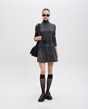 Juun.j Dirty Dying blue corduroy mini skirt JW4X27W54R