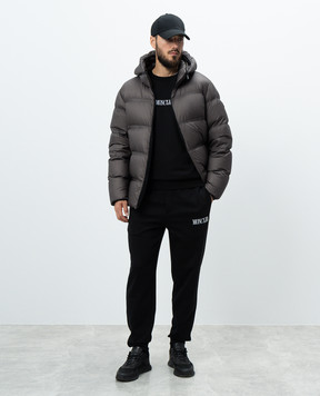 Moncler Black joggers with contrasting logo embroidery J20918H00012809KR