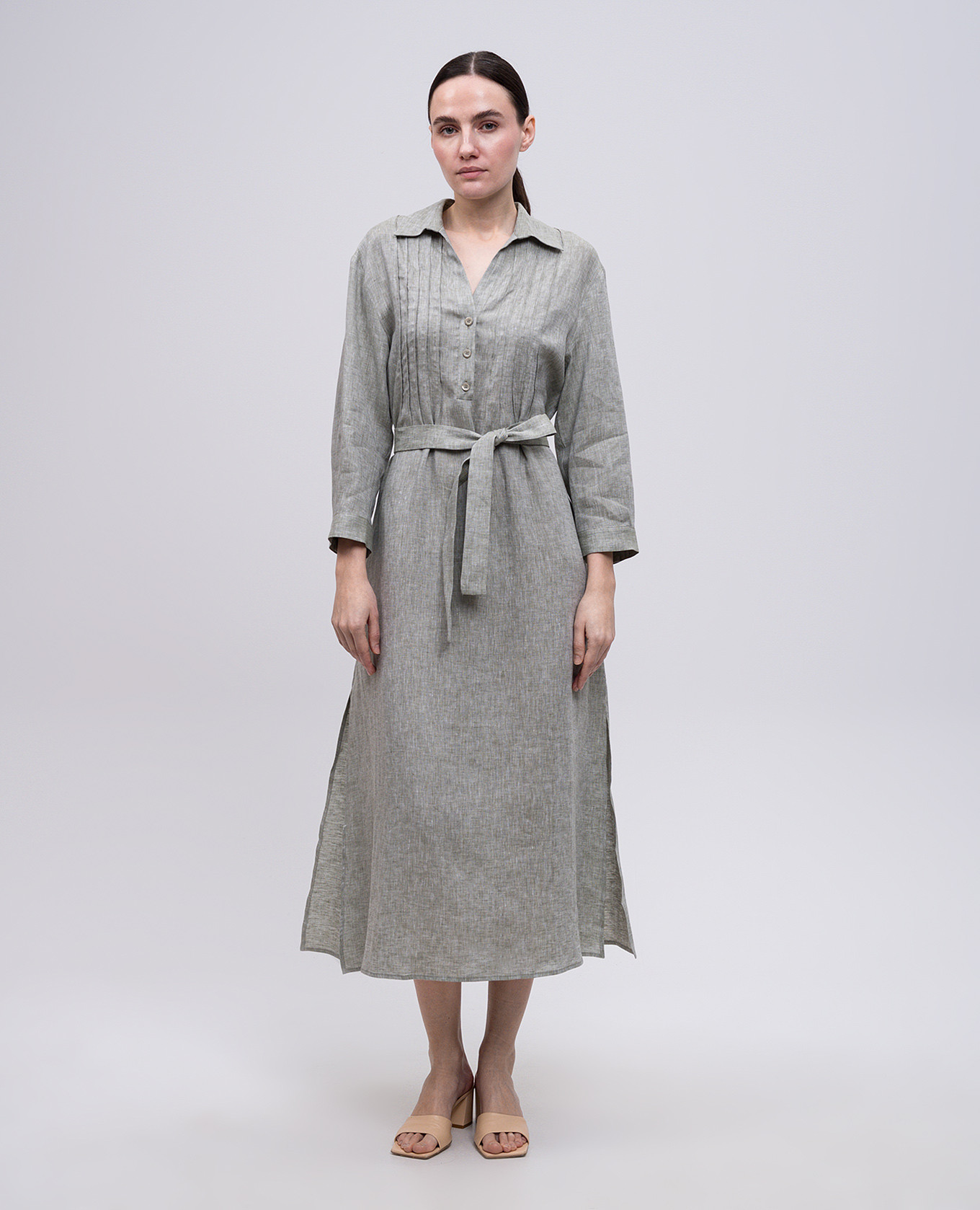 

Green linen shirt dress Peserico