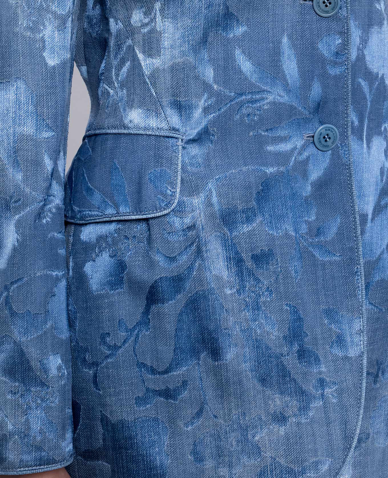 

Blue jacket with patterned silk Ermanno Scervino