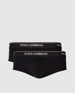 Dolce&Gabbana Set of black briefs with logo M9C05JONN95