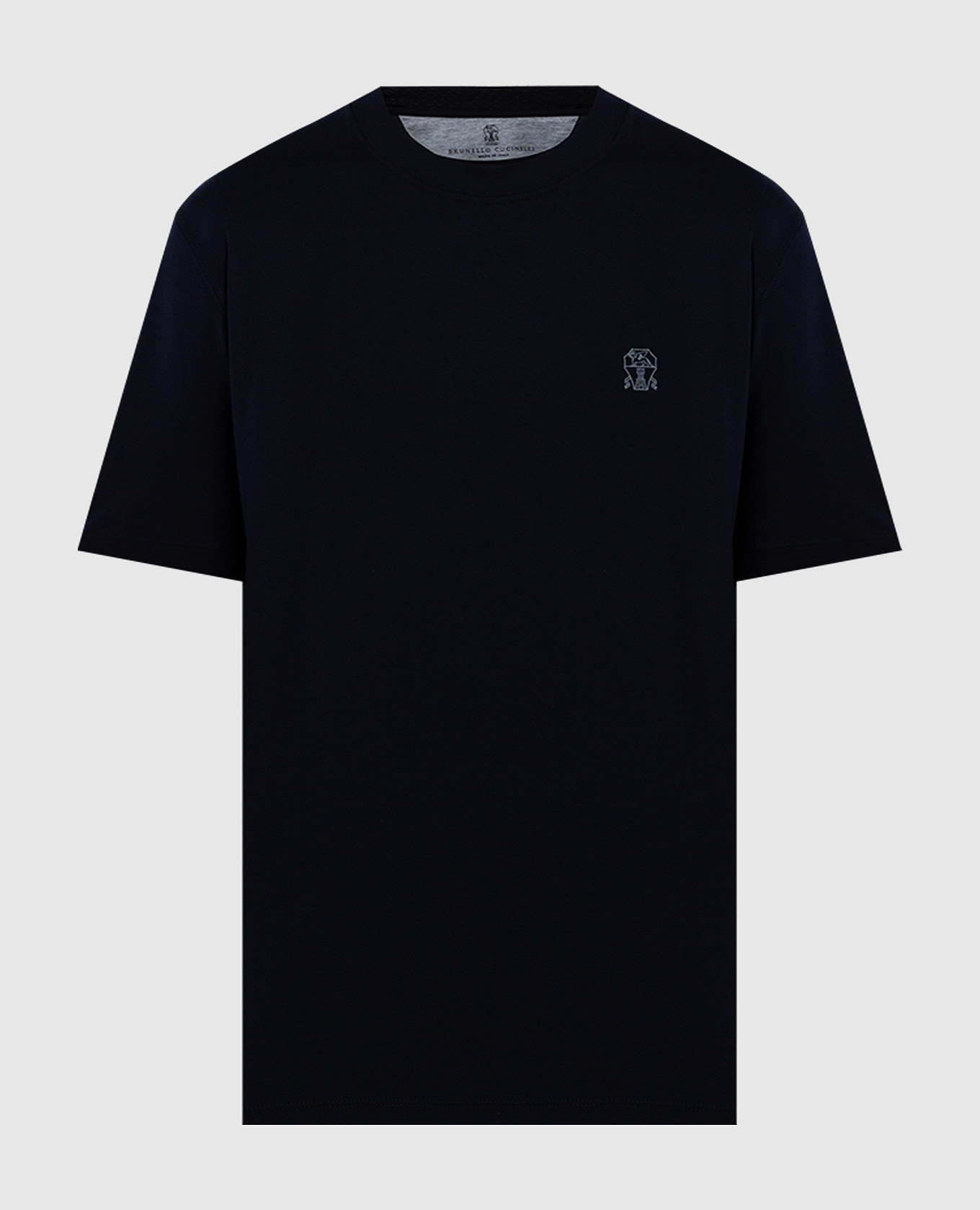 

Blue t-shirt with logo emblem print Brunello Cucinelli, Синий