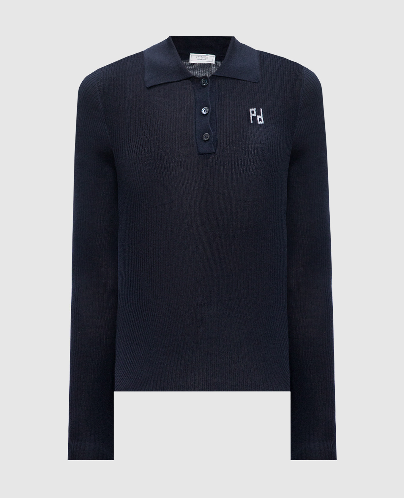 

Blue striped cashmere and silk polo shirt Peserico