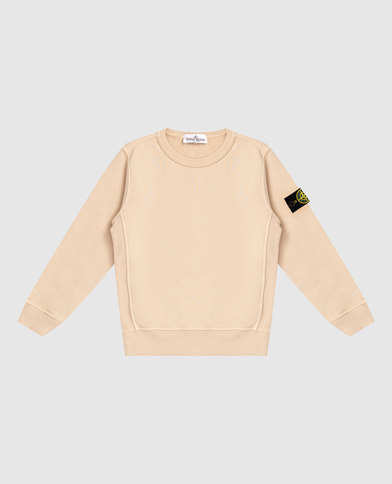 Children&#39;s beige sweatshirt with logo patch Stone Island