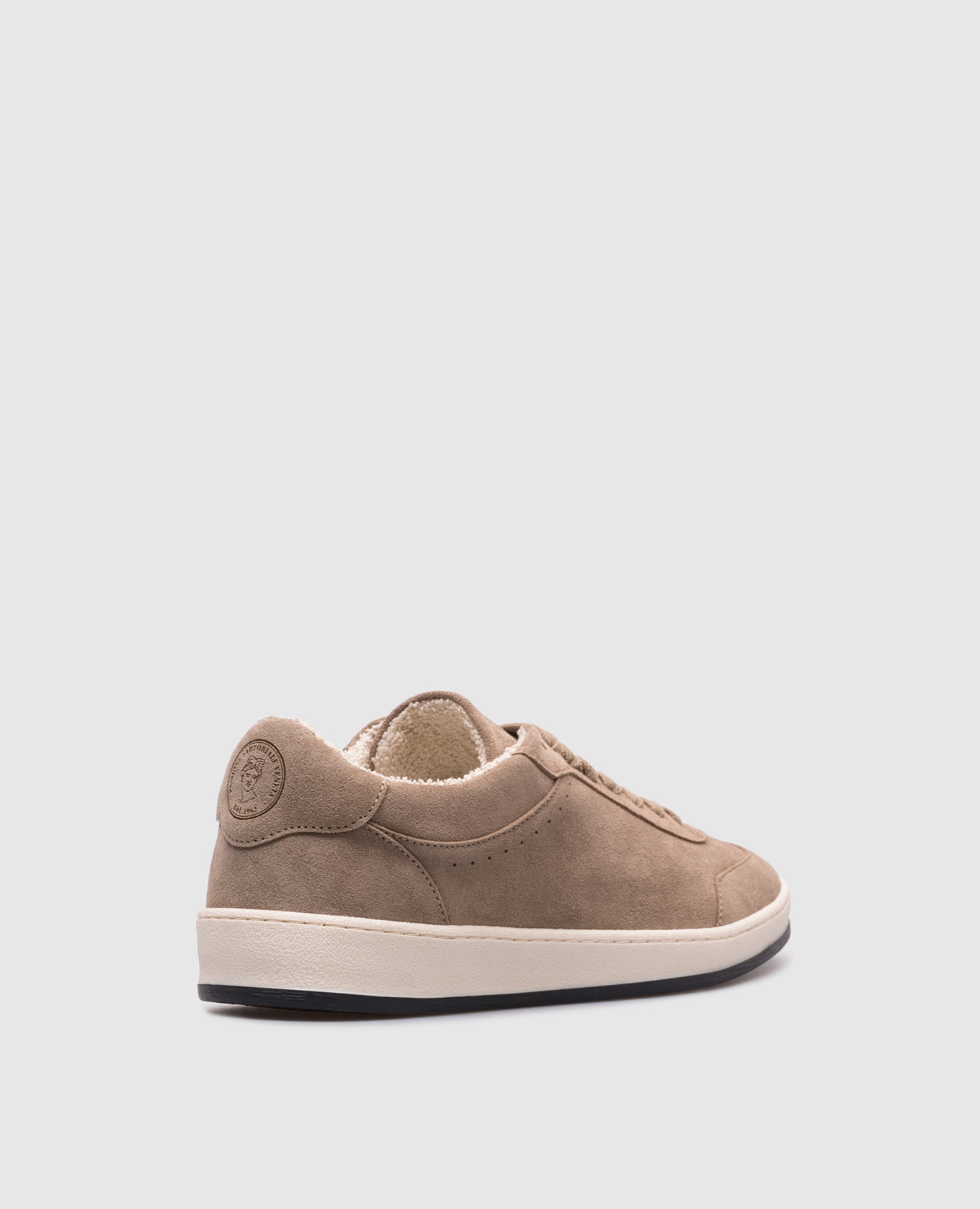 

Beige suede sneakers with logo emblem Peserico