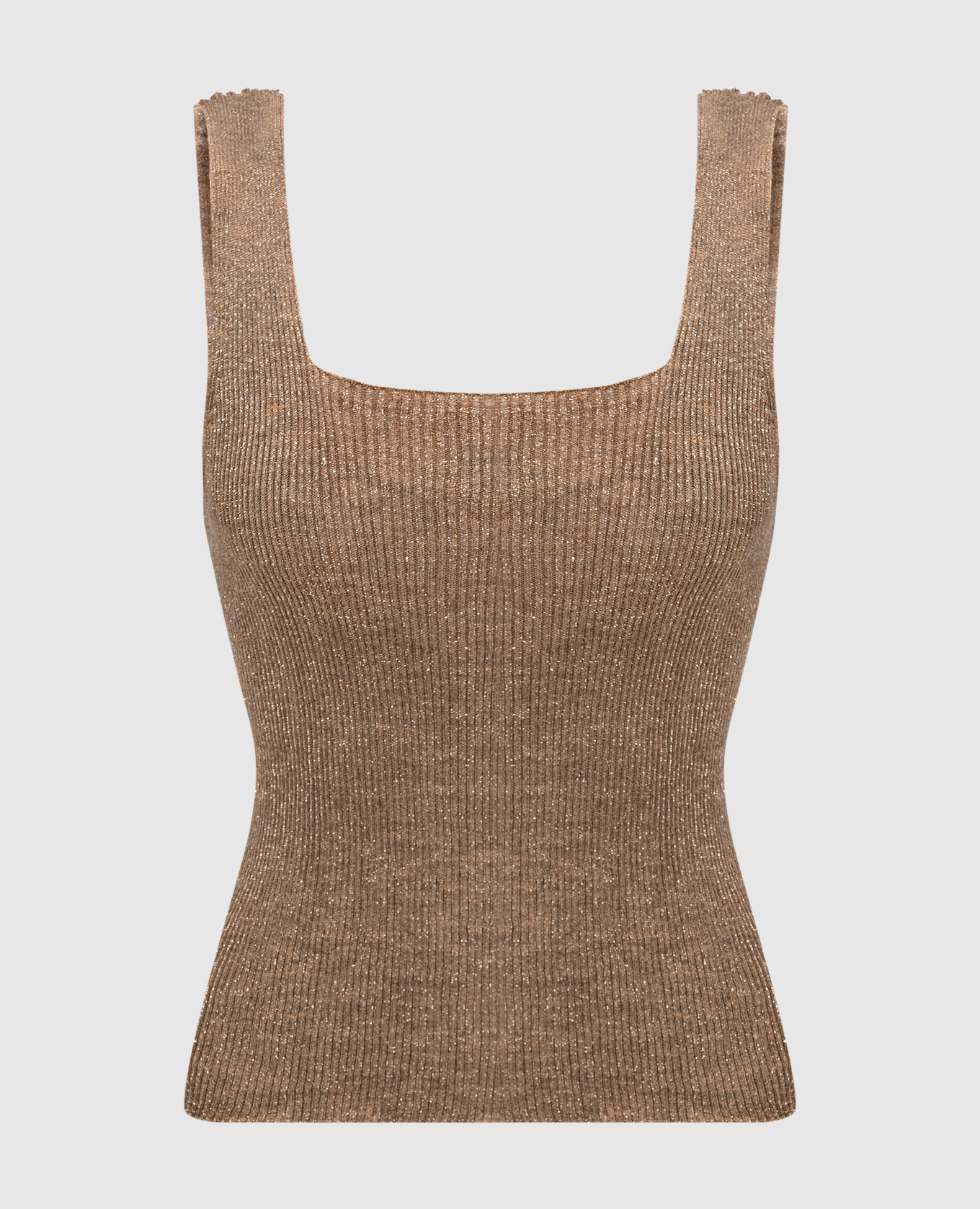 Beige linen top with lurex Twinset