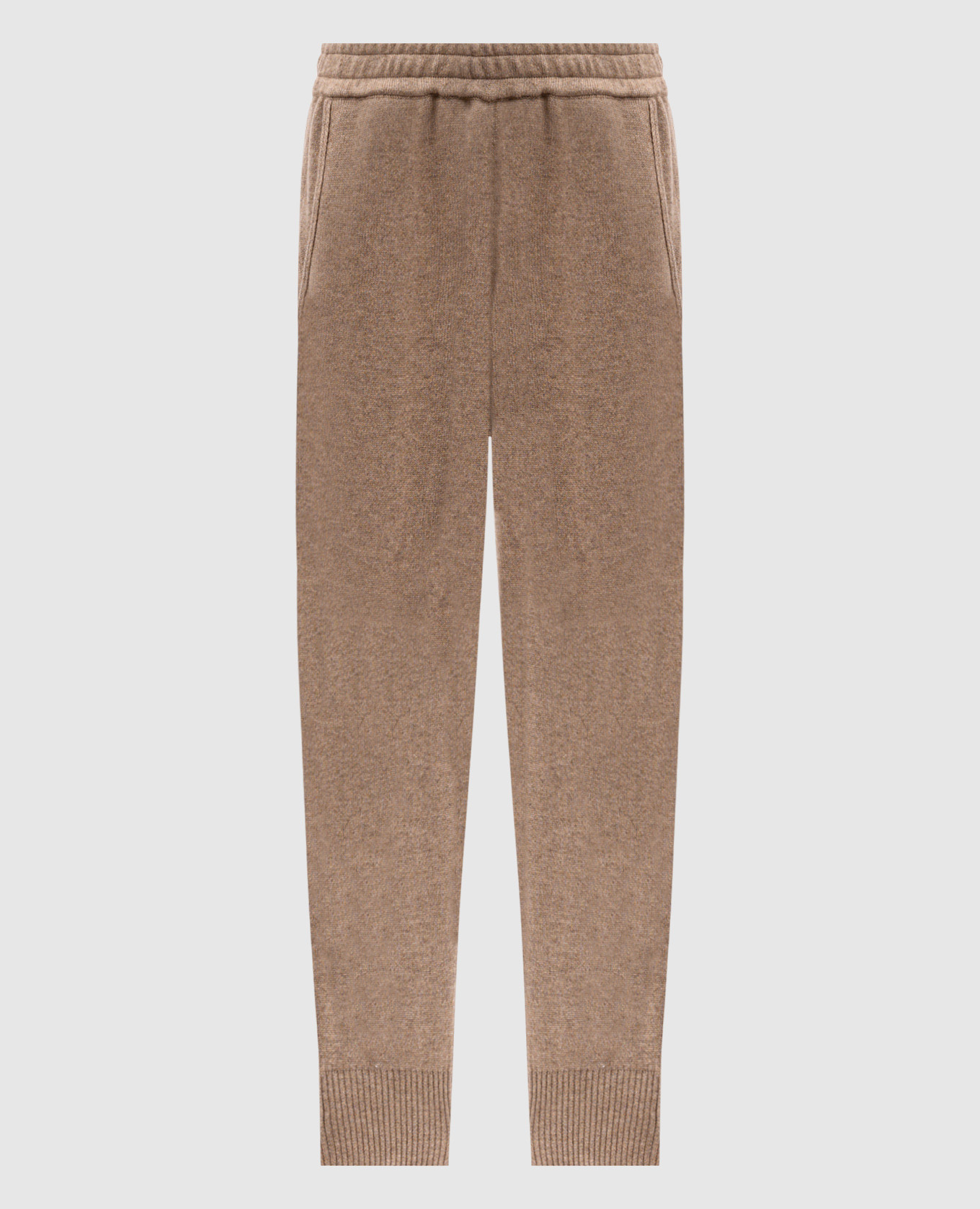 Beige cashmere sweatpants brunello cucinelli