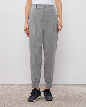 Peserico Gray pants with wool P045001948A