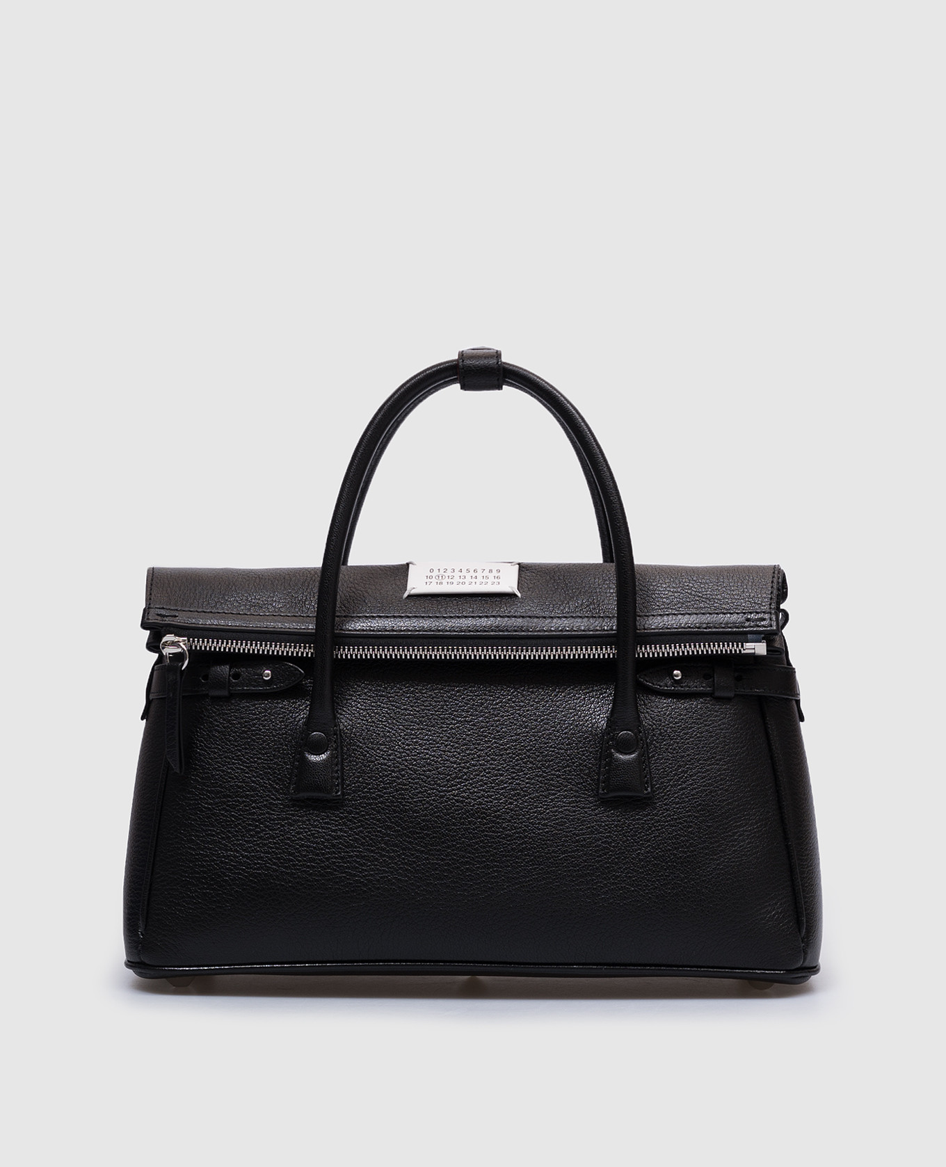 

Black leather bowler bag 5AC with logo Maison Margiela