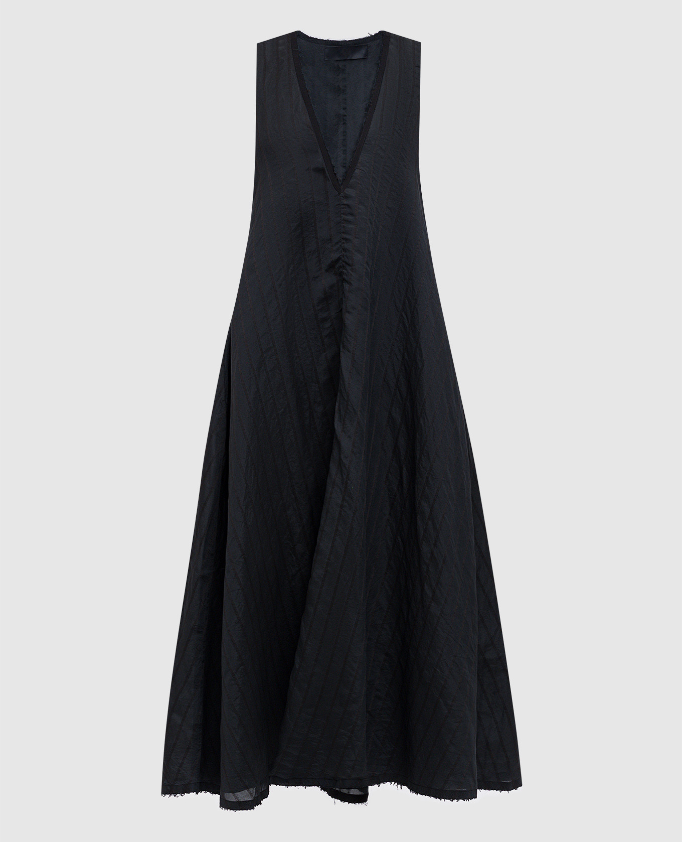 

Gray striped silk and linen midi dress Marc Le Bihan, Grey