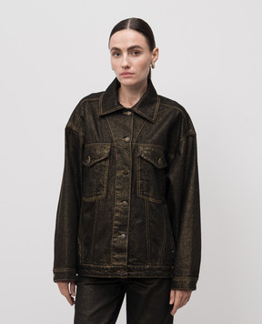 Momoni Yorkshire black denim jacket with lurex 252MMOJA028252MO13B