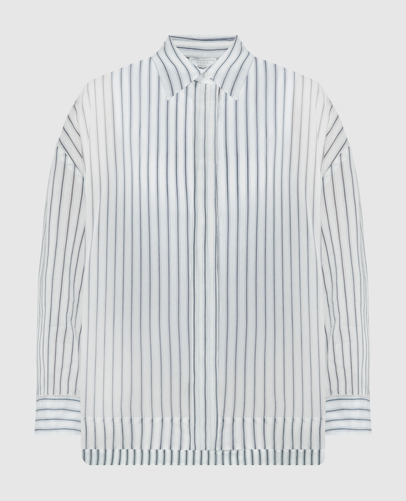 

White striped blouse with monil chain Peserico