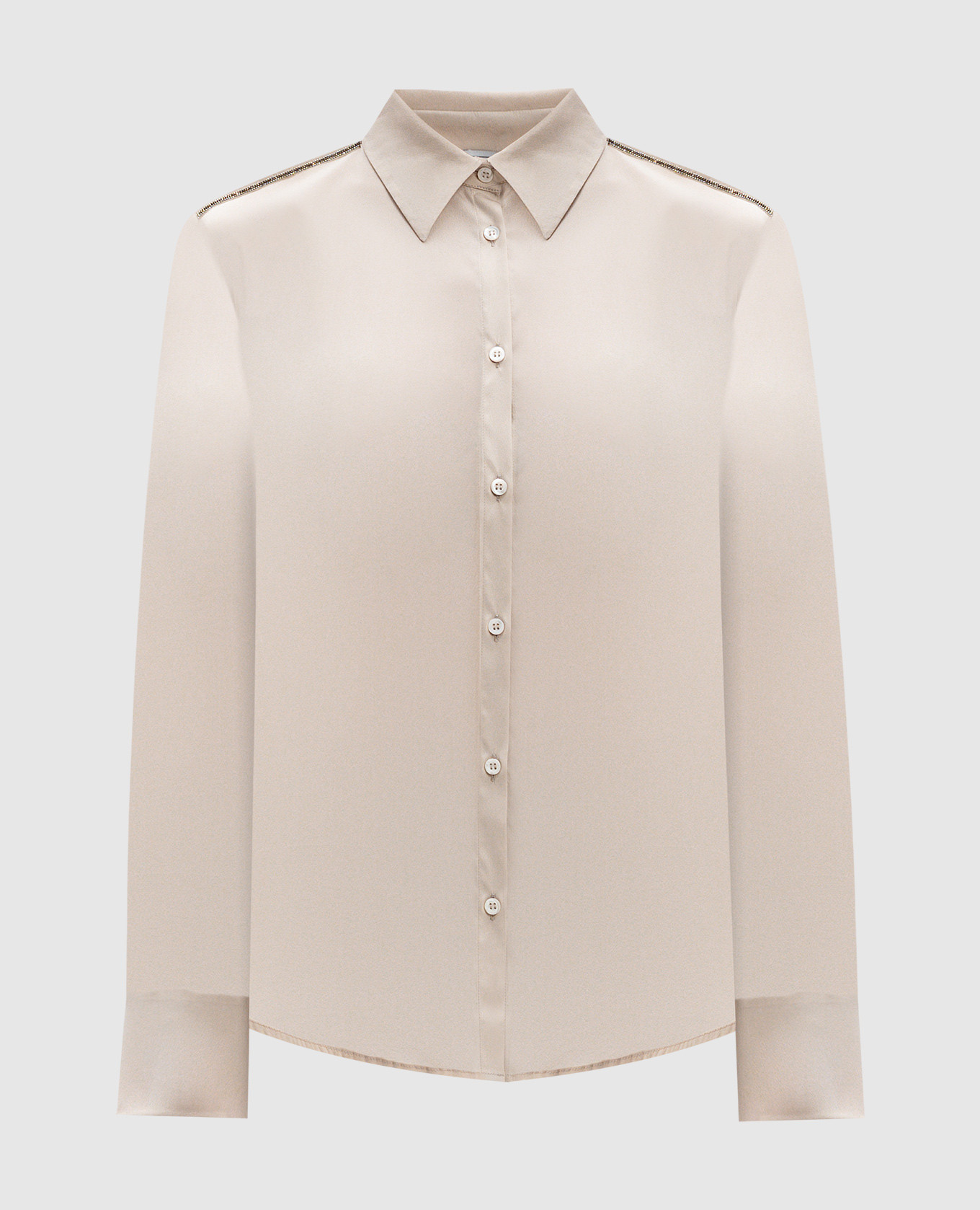 

Beige silk blouse with monil chain Peserico