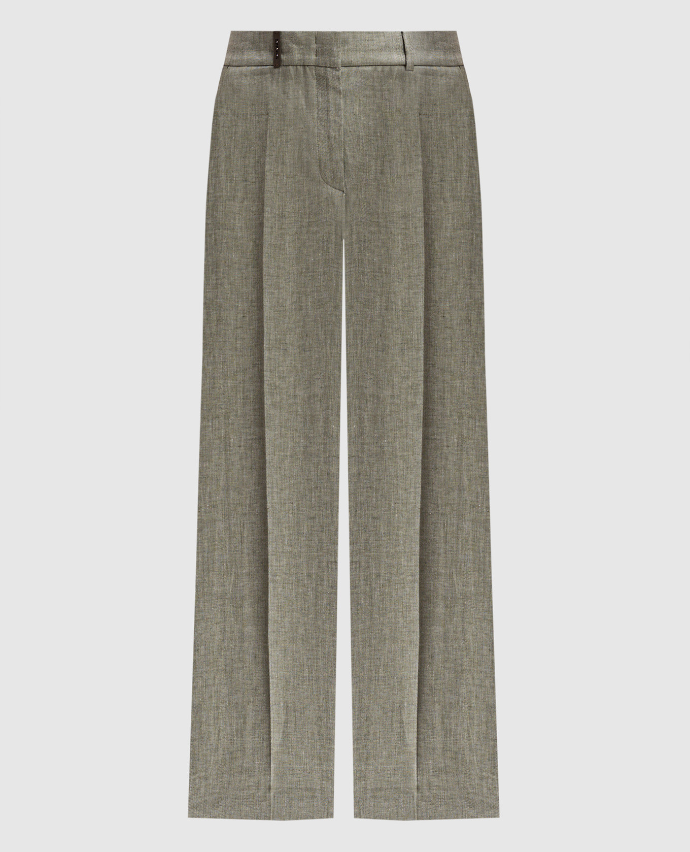 

Green linen pants with a patch Peserico