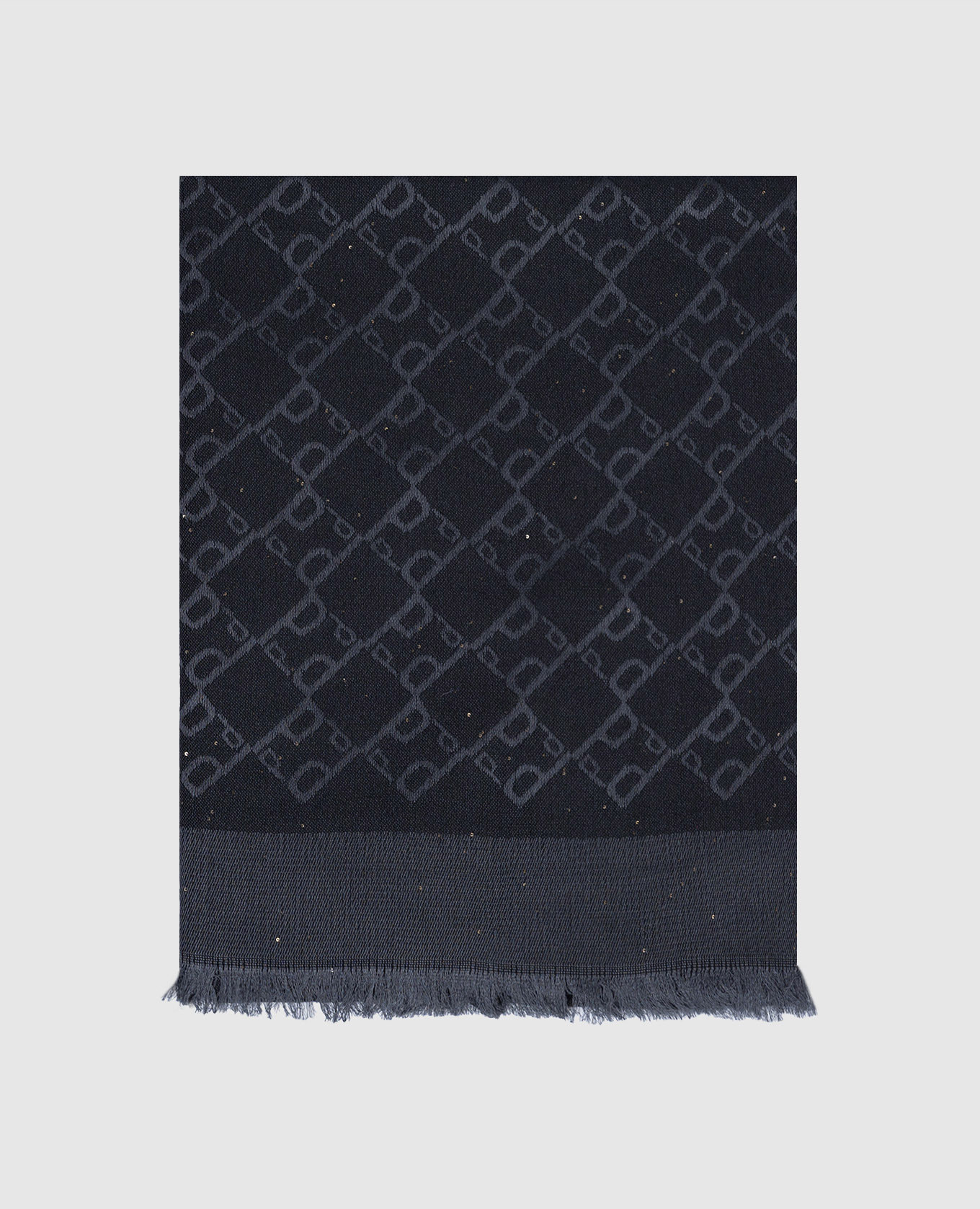 Gray scarf with patterned wool Peserico