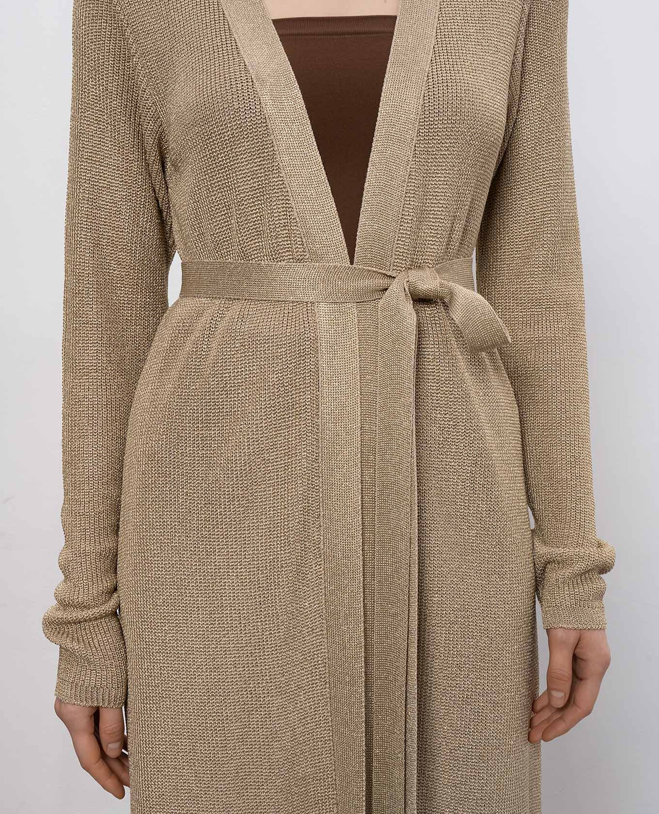 

Beige cardigan with lurex Enrico Mandelli