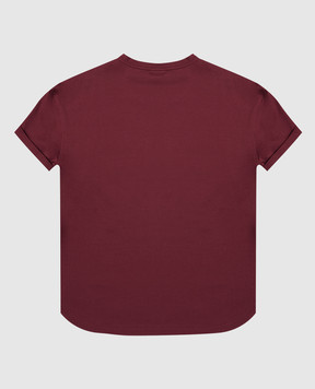 Brunello Cucinelli Children's burgundy T-shirt with embroidery B0T81T477B