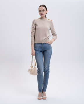 Balmain Beige wool and cashmere sweater FF1KD095KI87