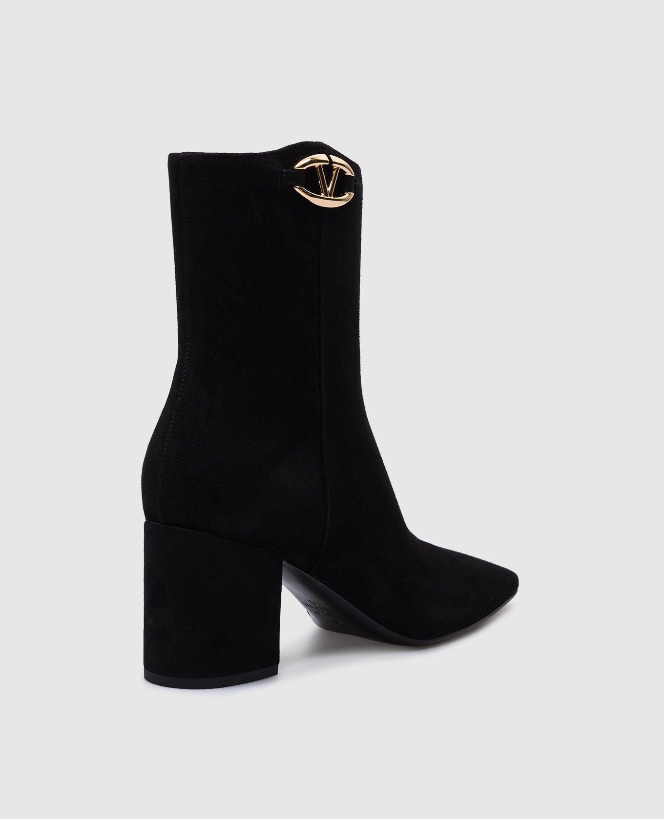 

TAN-GO black suede ankle boots with metallic logo Valentino