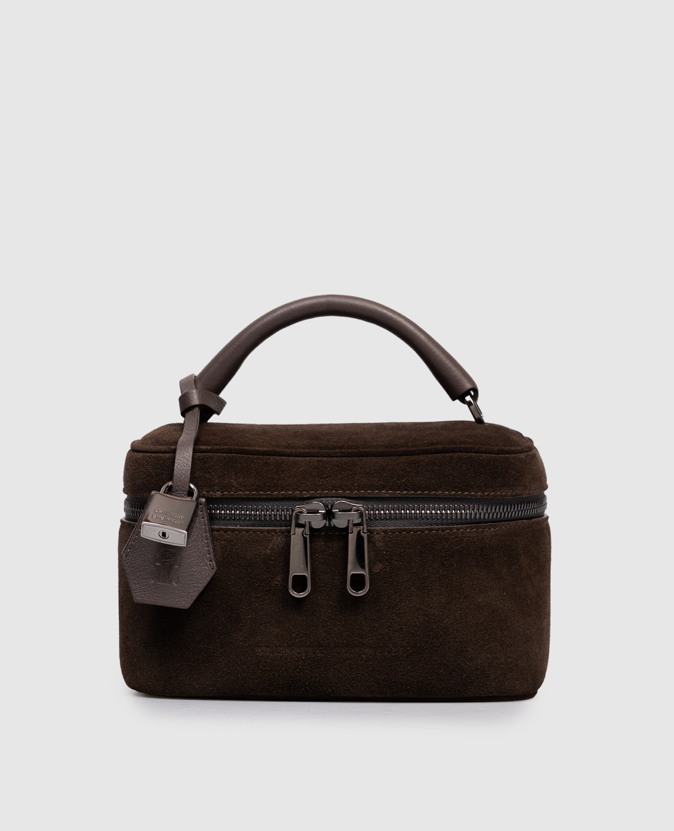 

Brown suede bag with logo Brunello Cucinelli