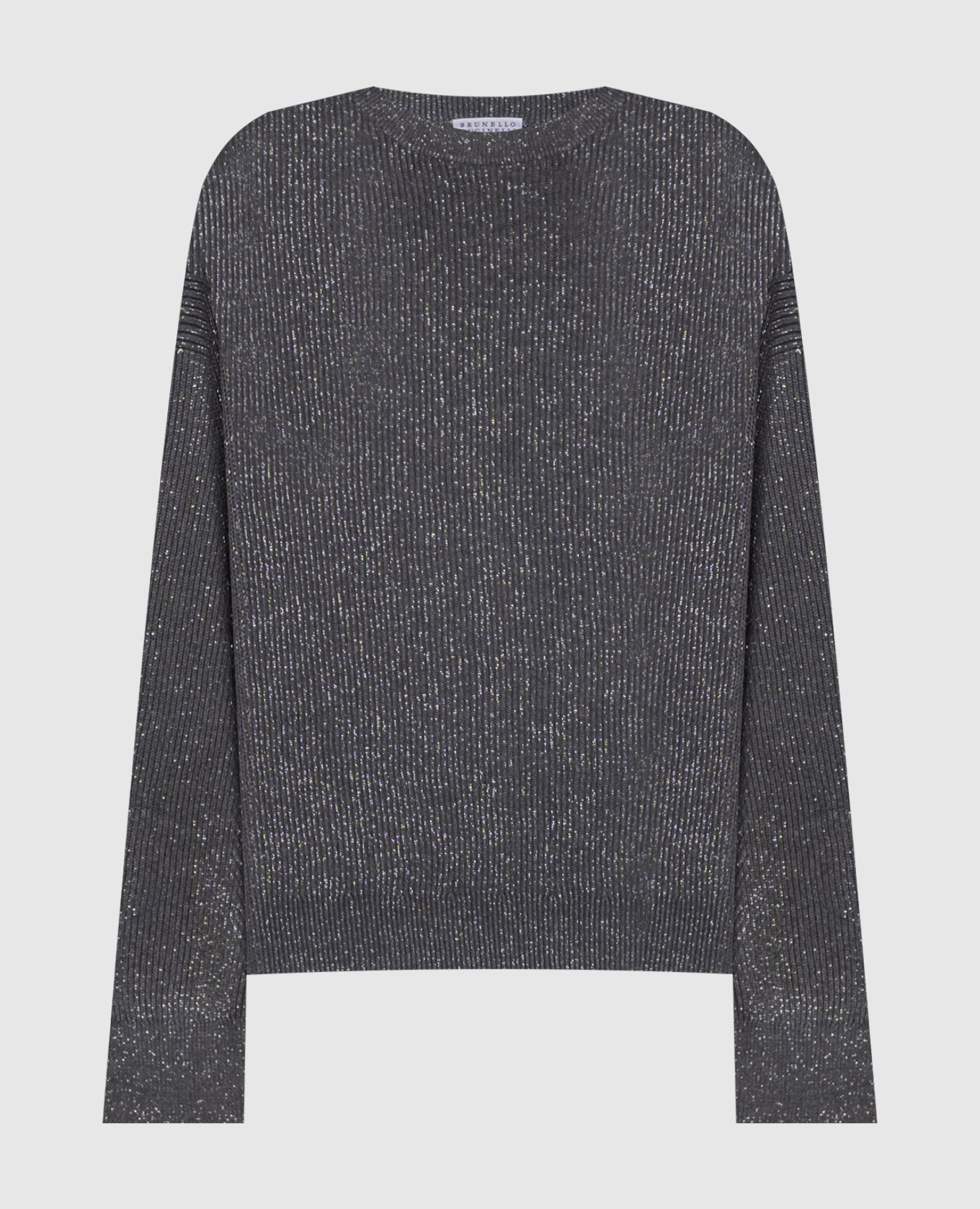Gray sweater with lurex Brunello Cucinelli