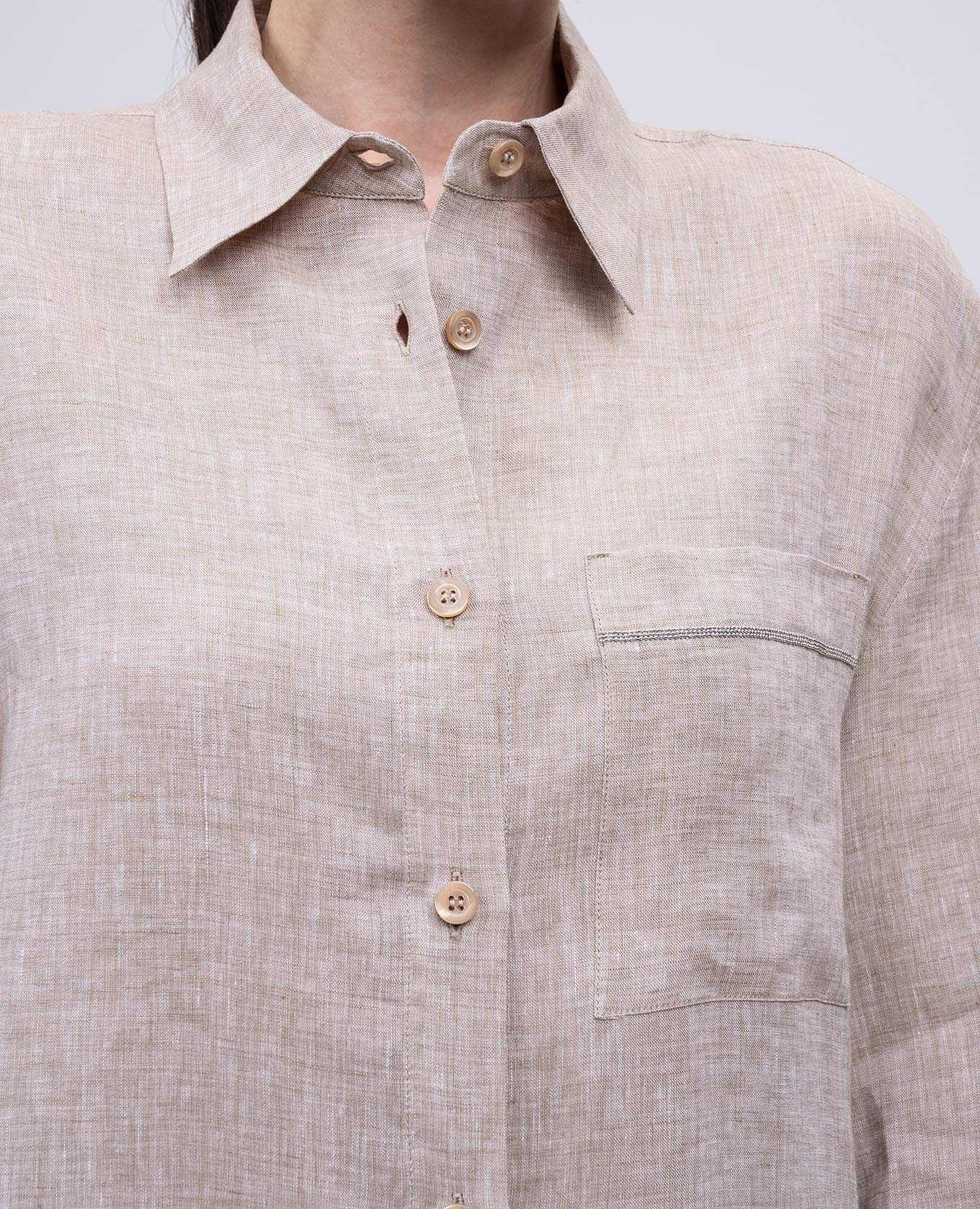

Beige linen shirt Peserico