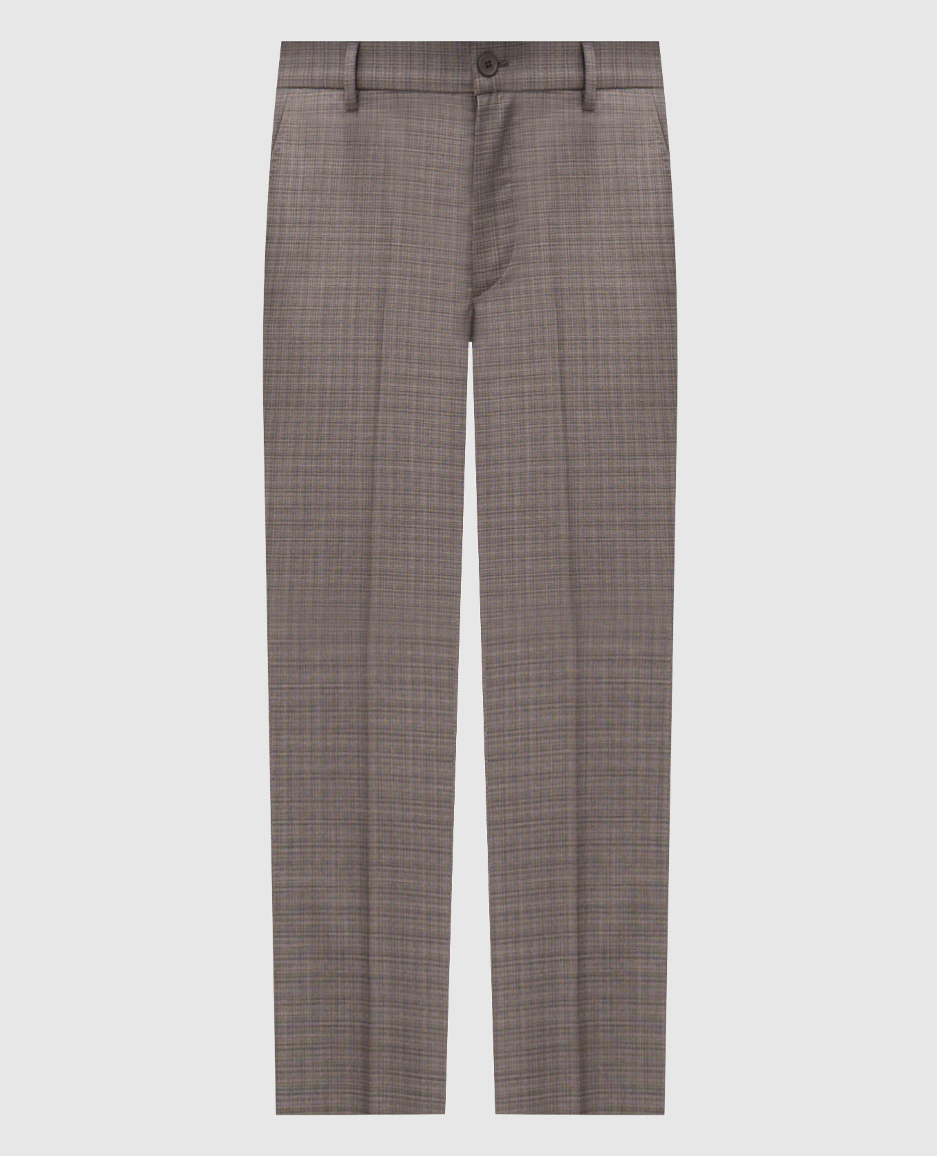Beige wool checked pants Stefano Ricci