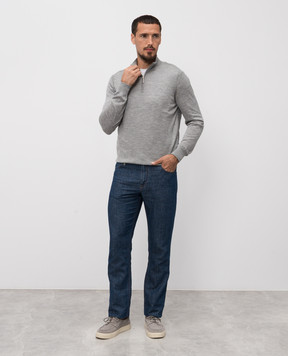 Stefano Ricci Grey melange cashmere and silk jumper K606125L01F25302