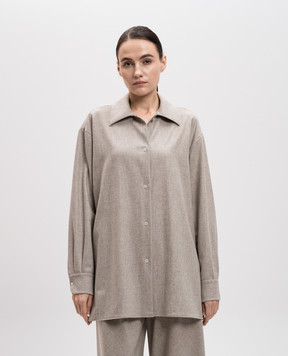The Row Beige Komako wool and cashmere shirt 8461W3301