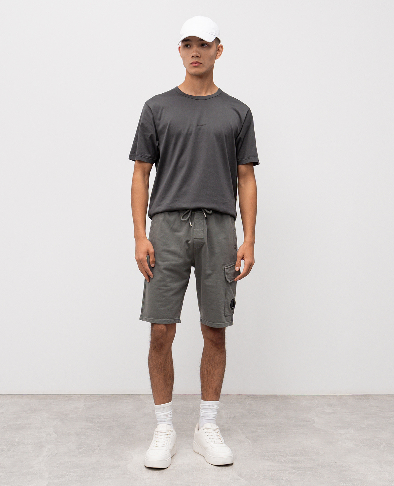 

Grey T-shirt with logo print C.P. Company