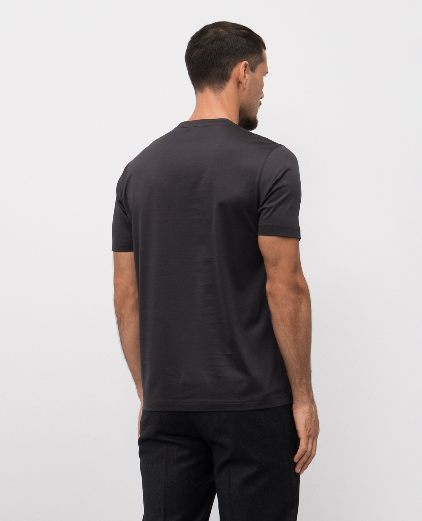 

Gray T-shirt with embroidered emblem Bertolo Cashmere, Grey