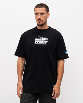 Iceberg Black T-shirt with branded print F0726325