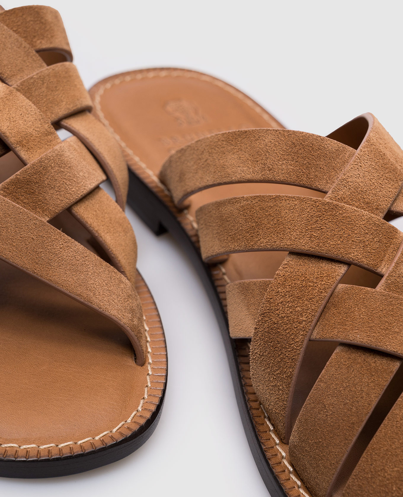 

Brown suede flip-flops Brunello Cucinelli