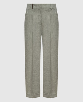 Peserico Green linen pants P0403502603
