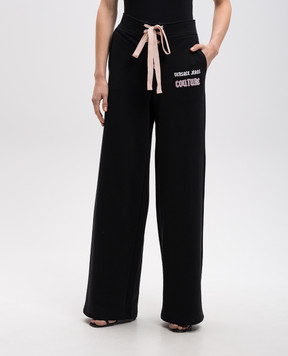 Versace Jeans Couture Black logo sweatpants with laces 77HAA325F0010