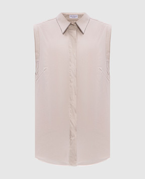 Brunello Cucinelli Beige top with monil chain M0091MA616