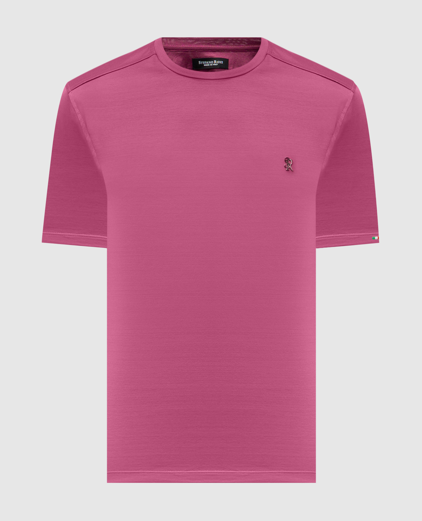 Burgundy t-shirt with monogram Stefano Ricci