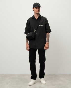 Off-White Black jeans with logo patch OMYA175F24DEN002