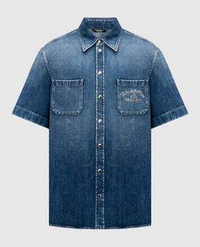Dolce&Gabbana Blue denim shirt with logo G5MQ8ZG8MK5
