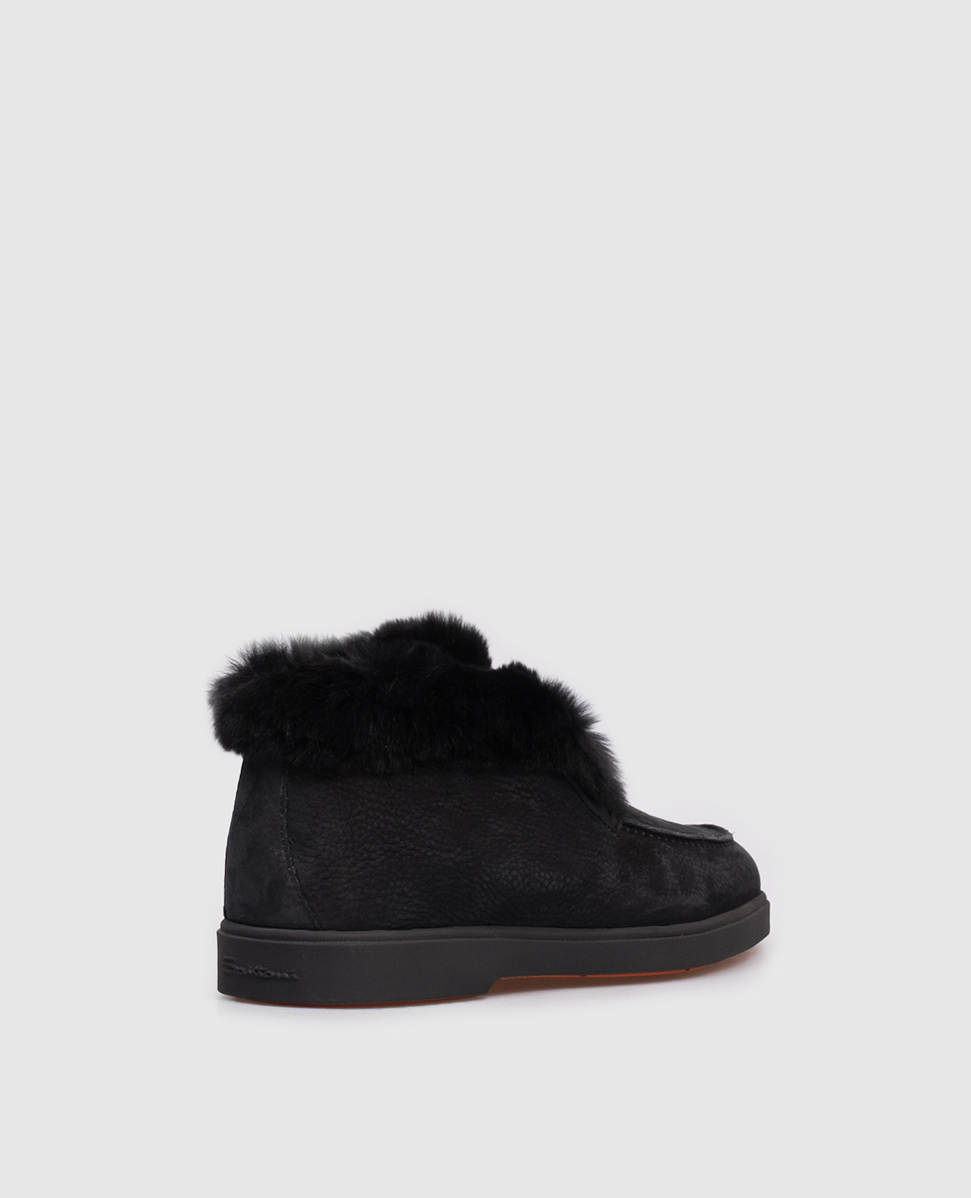 

Black nubuck deserts with fur Santoni