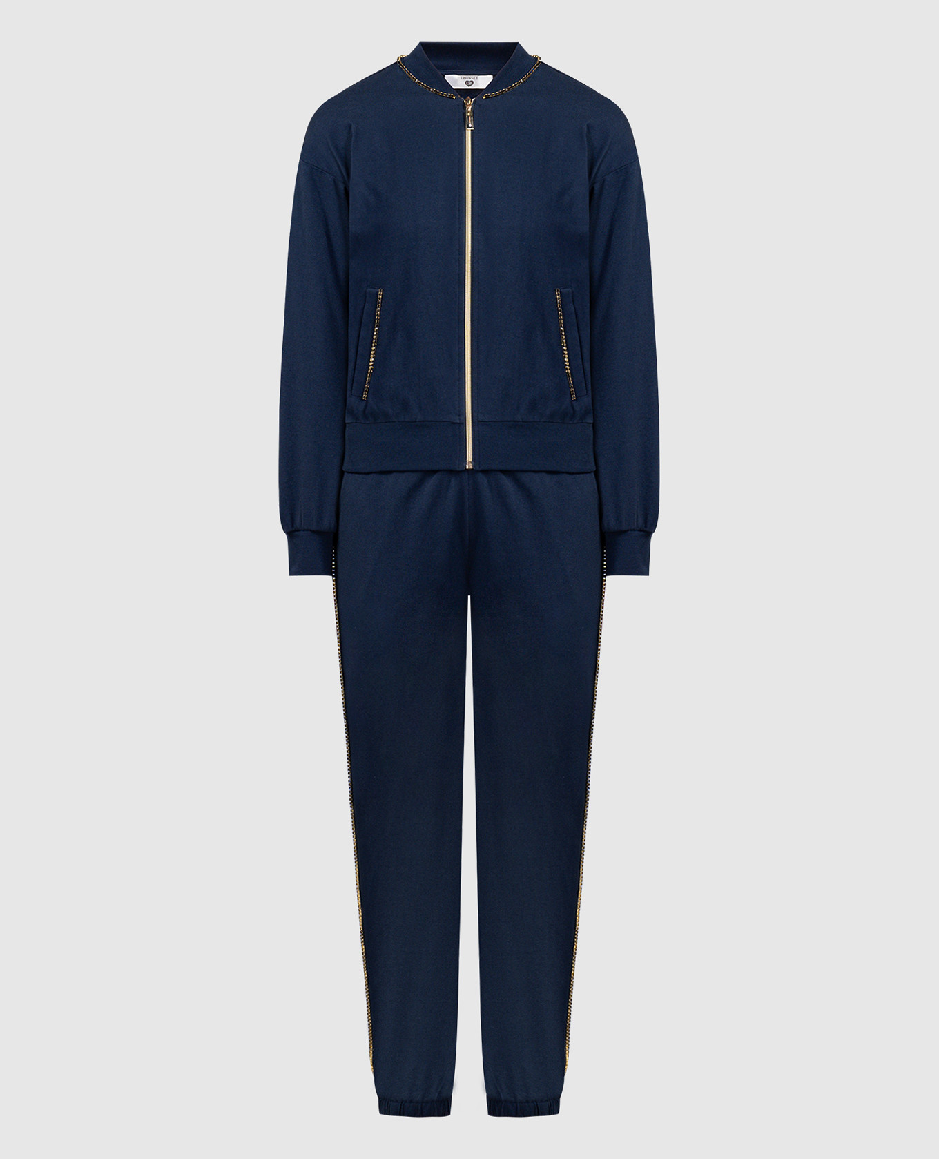 

Blue sports suit with crystals Twinset, Синий