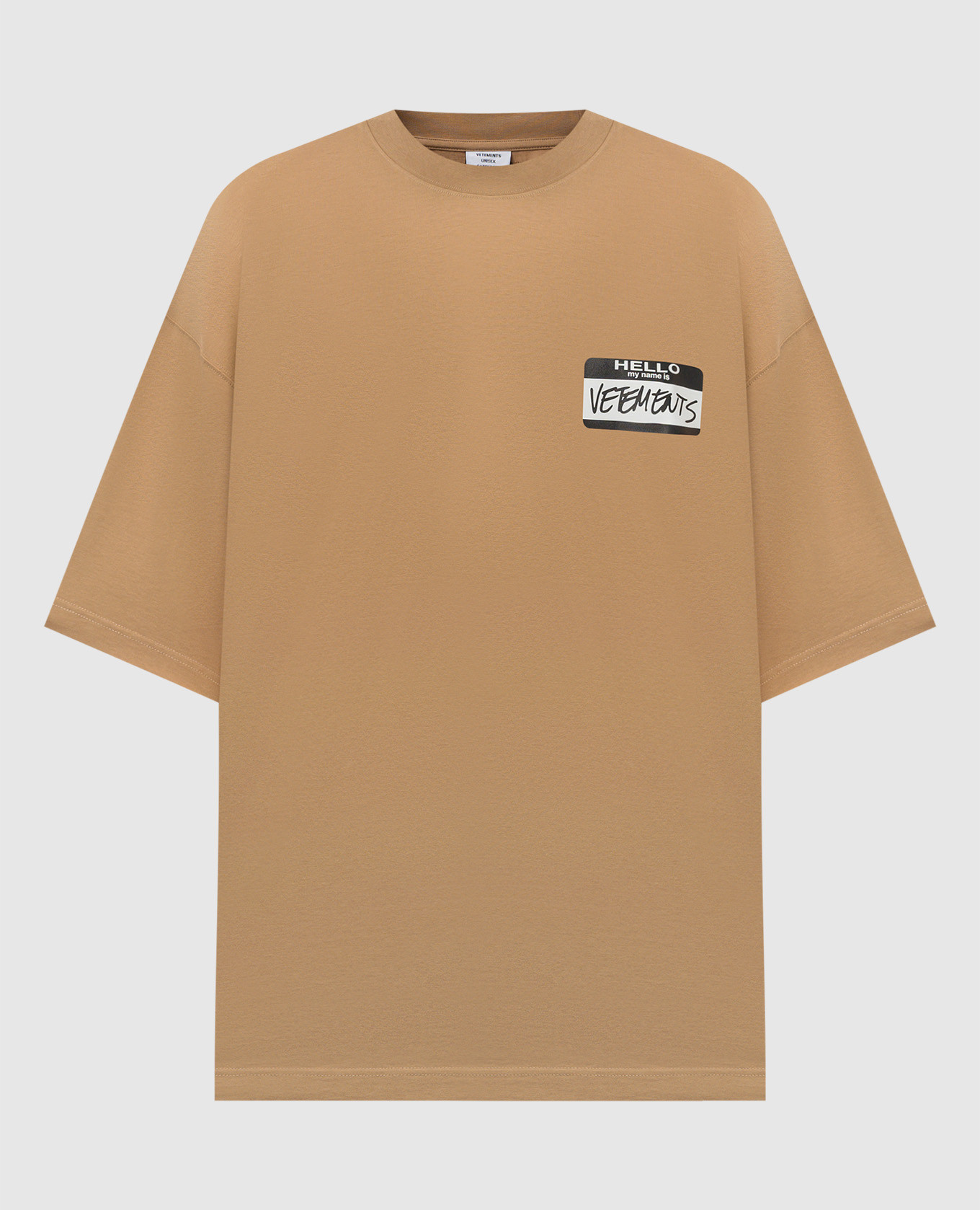 

Beige t-shirt with logo Vetements