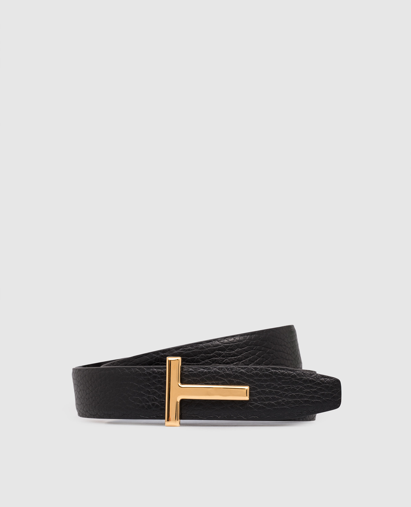 

Black leather reversible belt with monogram logo Tom Ford