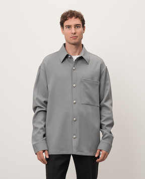 Balmain Gray shirt with wool DH1HS390VD59