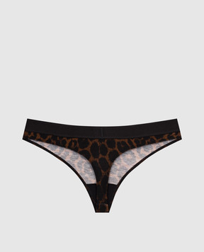 Tom Ford Black thong panties with animal print KNJ009JEP030