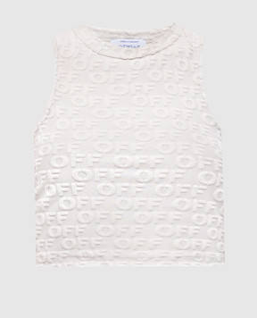 Off-White Beige top with logo pattern OWAD26JS25JER001