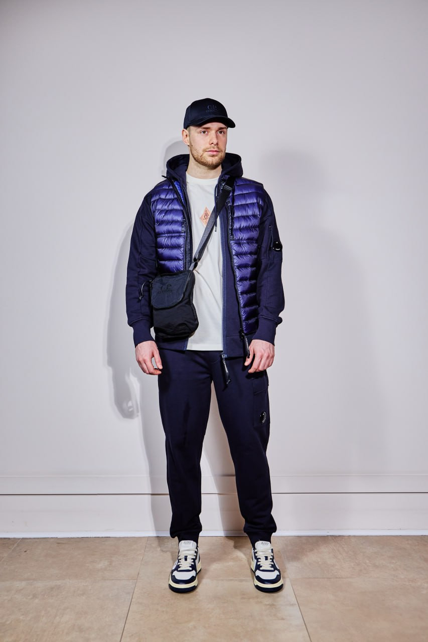 

Blue joggers with logo patch C.P. Company