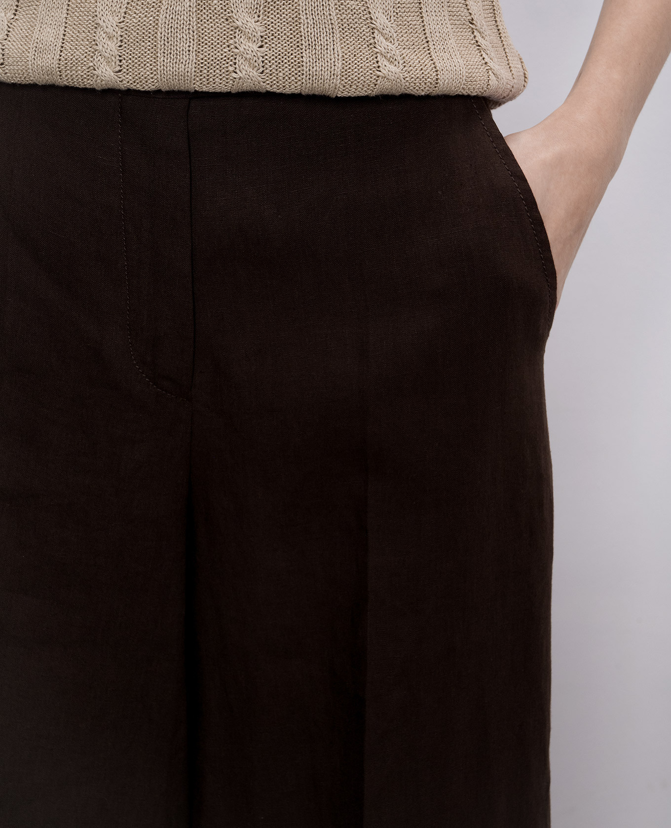 

Brown linen palazzo SEQUOIA Max Mara