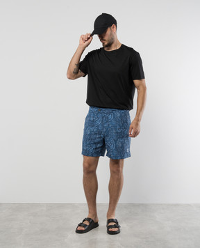 Brunello Cucinelli Blue Paisley Print Swim Shorts MW842044
